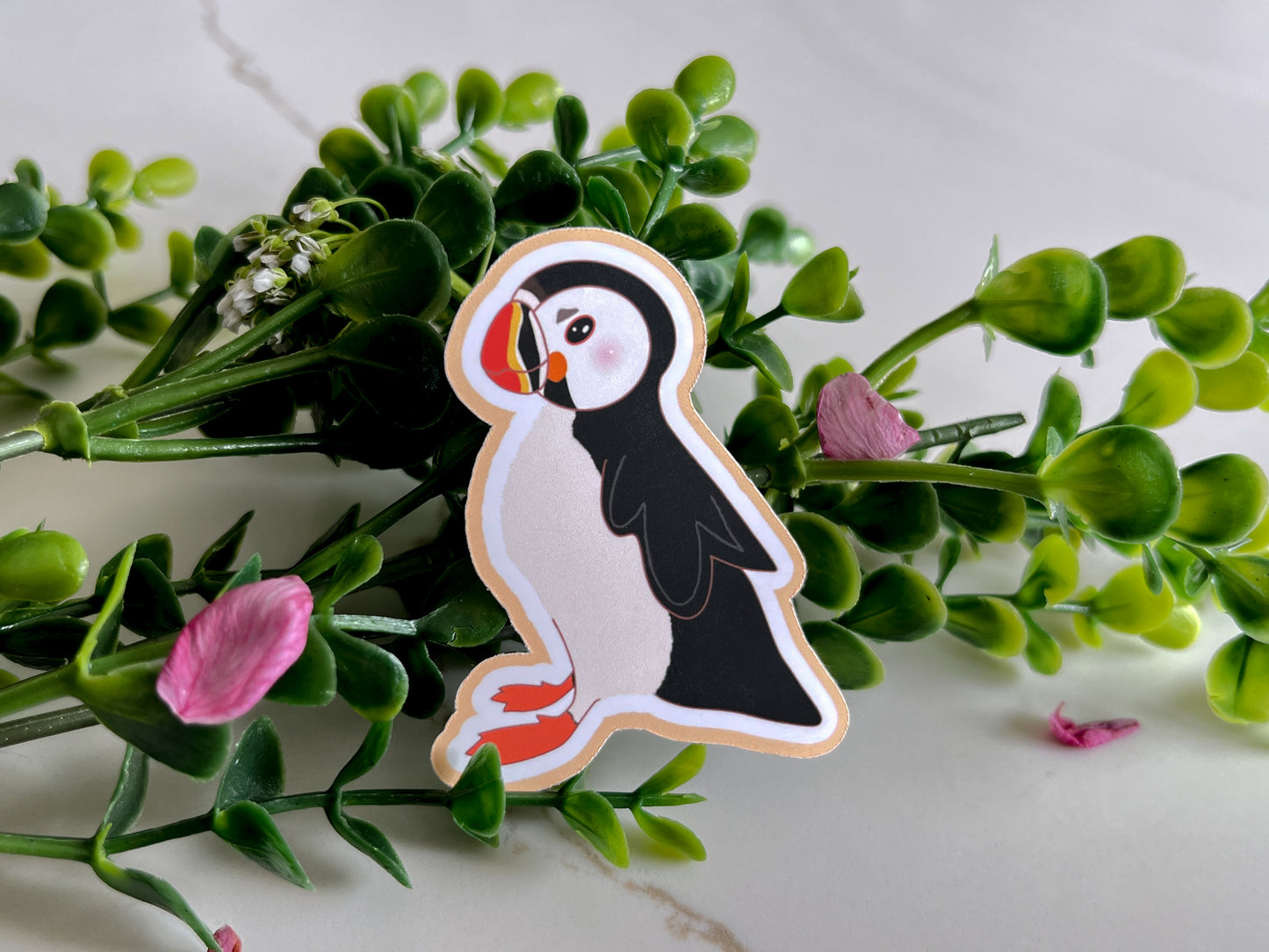 Fluffy Puffin Sticker  | perfect gift | aesthetic stickers | kid friendly stickers | simple cute stickers | free shipping | nature stickers