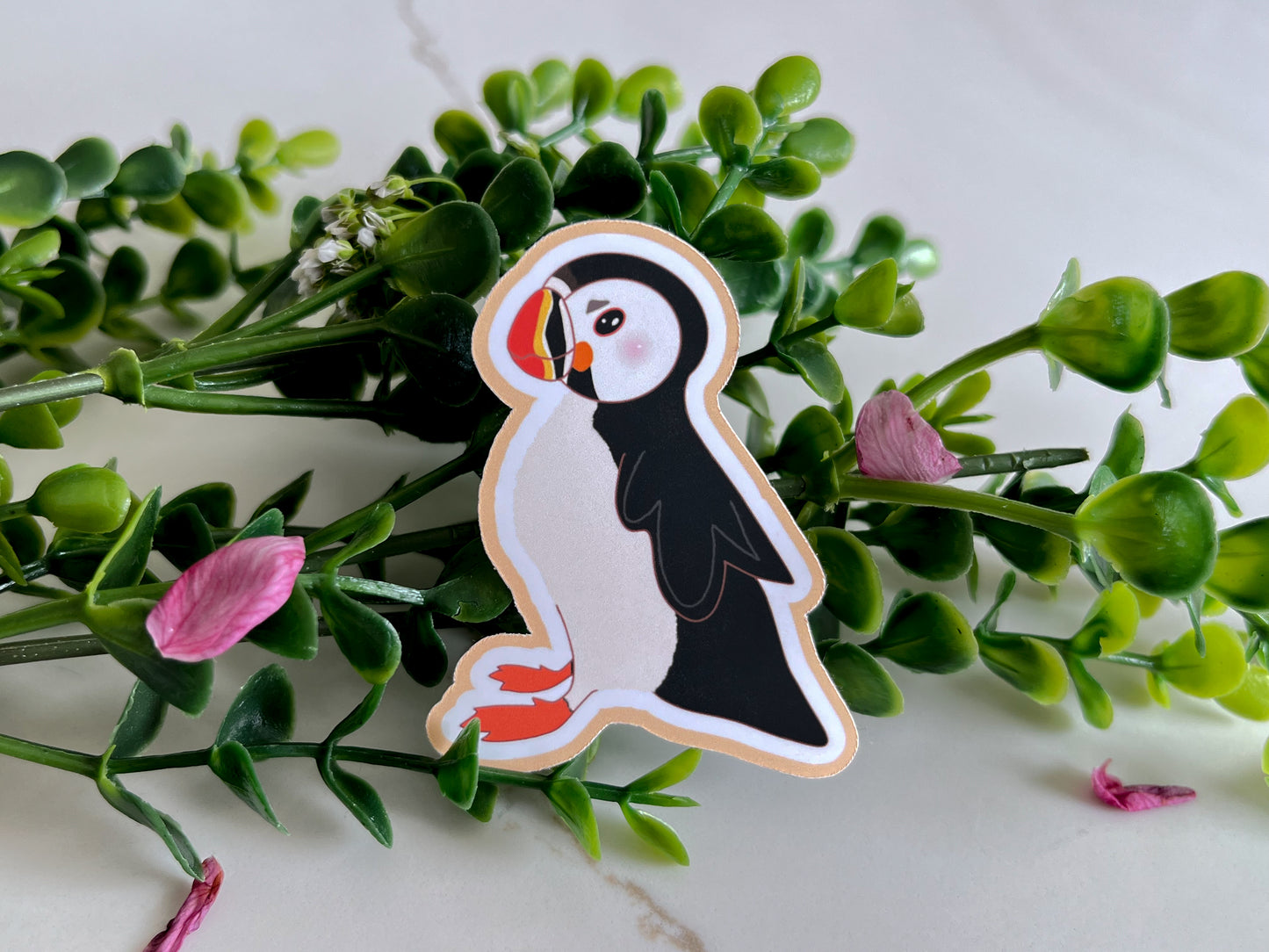 Fluffy Puffin Sticker  | perfect gift | aesthetic stickers | kid friendly stickers | simple cute stickers | free shipping | nature stickers