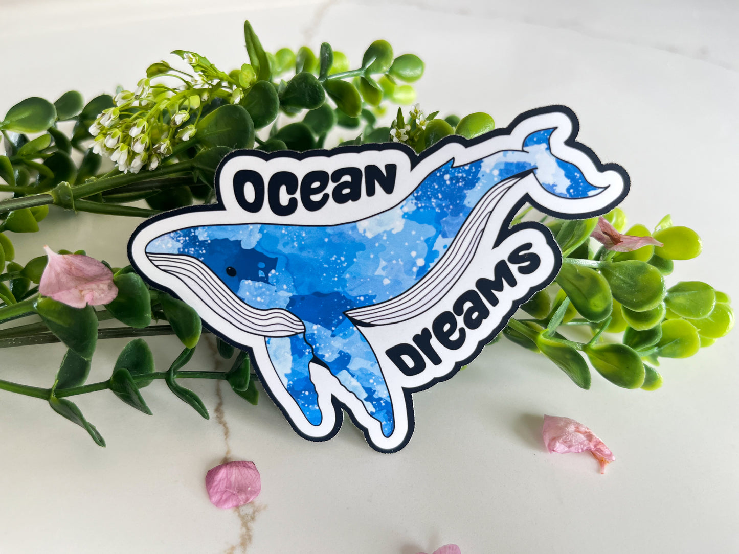 Watercolor Blue Whale Sticker | perfect gift | aesthetic stickers | watercolor whale | simple cute stickers | free shipping | ocean/beach