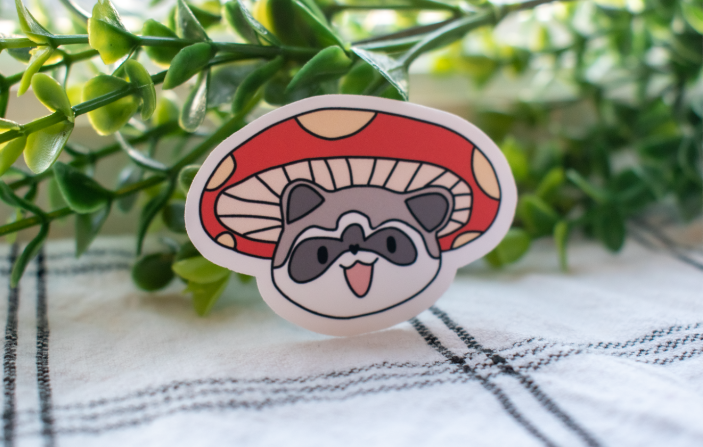 Mushroom Raccoon Sticker | cute | mushroom stickers | raccoon stickers | notebook/journaling | phone decal | perfect gift | free shipping