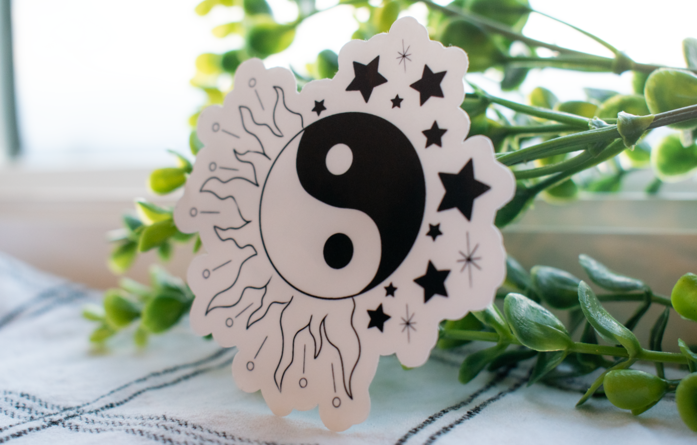 Celestial Yin & Yang Transparent Sticker Black & White | perfect gift | aesthetic stickers | transparent stickers | free shipping